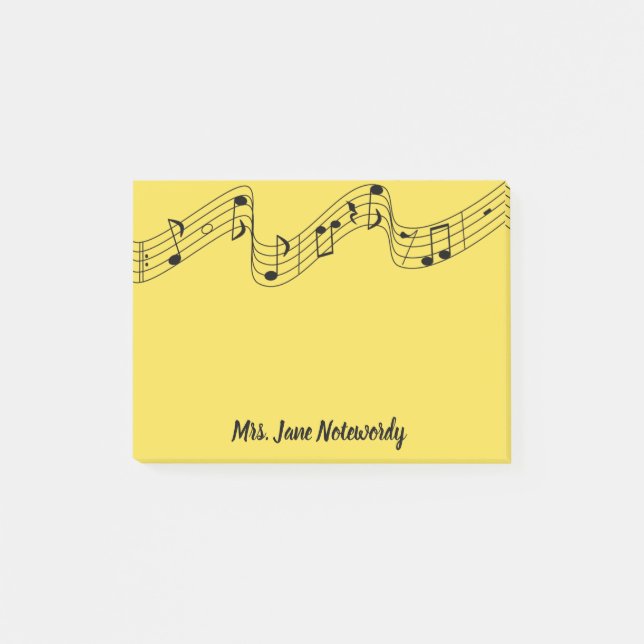 Bloco De Notas Notas de post-it do tema da música (Frente)