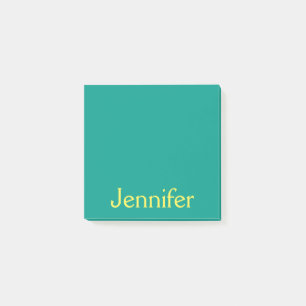 Bloco De Notas Notas de post-it personalizadas da cerceta verde
