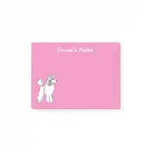Notas de Post-it® personalizadas de poodle branco