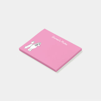 Bloco De Notas Notas de Post-it® personalizadas de poodle branco 
