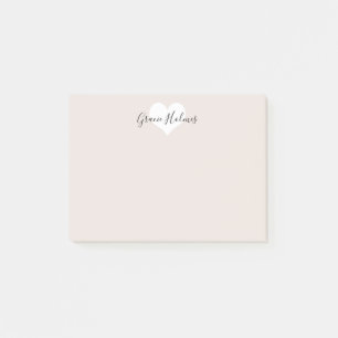 Bloco De Notas Notas de post-it personalizadas do coração