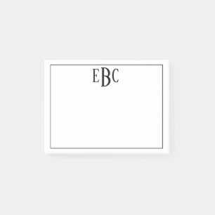 Bloco De Notas Notas de post-it preto e branco clássicas