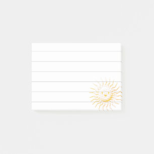 Bloco De Notas Notas de Posto 4x3 de desenho animado com face sol