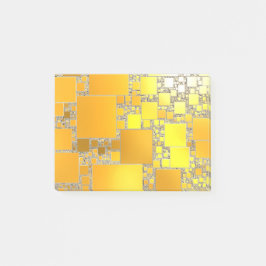 Bloco De Notas Notas de Posto amarelo e laranja ao quadrado