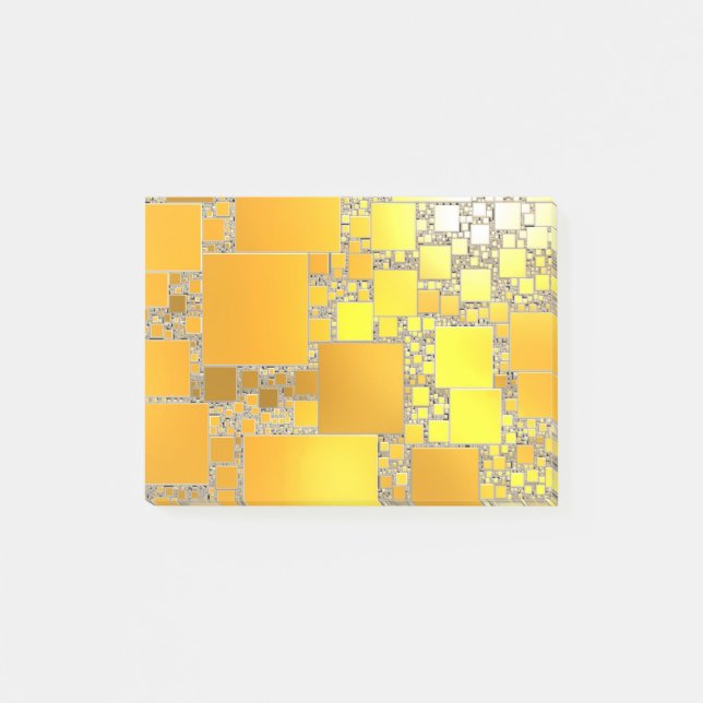 Bloco De Notas Notas de Posto amarelo e laranja ao quadrado (Frente)