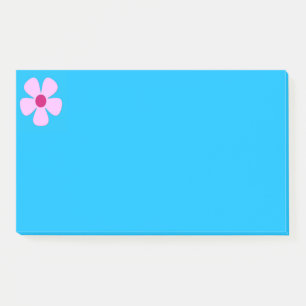 Bloco De Notas Notas de Posto Azul-Flor Cor-de-Rosa