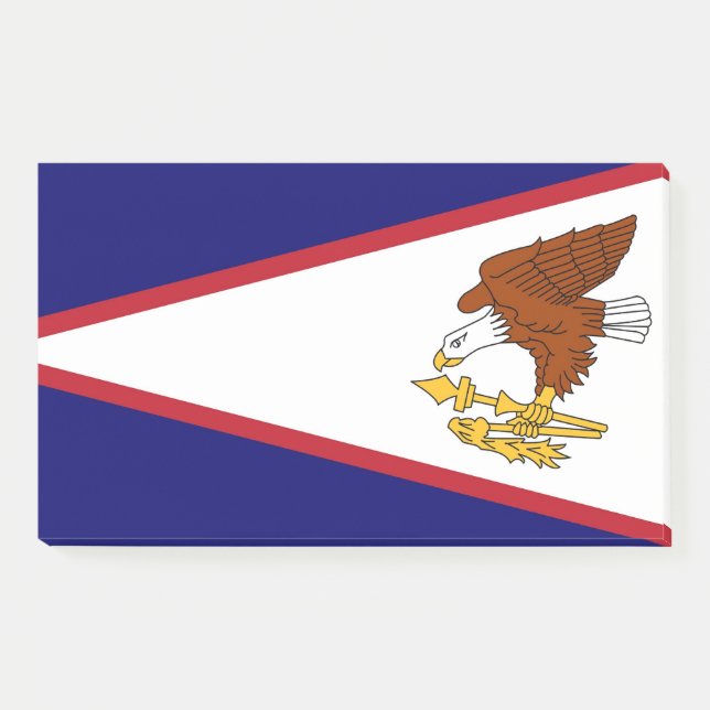 Bloco De Notas Notas de posto com bandeira de Samoa Americana, EU (Frente)