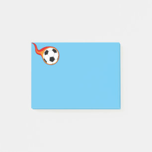 Bloco De Notas Notas de Posto da bola de futebol flamejante