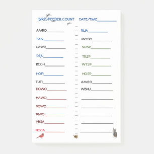 Bloco De Notas Notas de Posto das aves de alimentação pré-impress