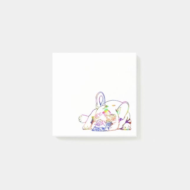 Bloco De Notas Notas de posto de buldogue francês (Frente)