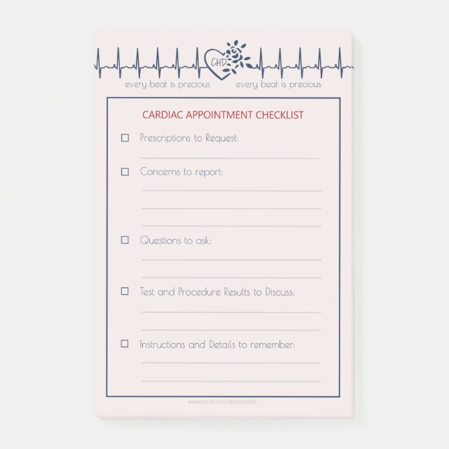 Bloco De Notas Notas de Posto de Compromisso Médico CHD (Frente)