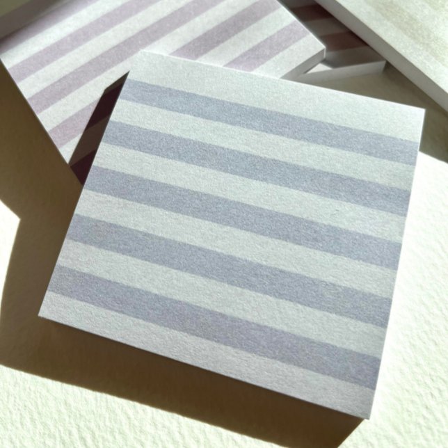 Bloco De Notas Notas de Posto de distribuição de pastel azul-cinz (Soft blueberry tone-on-tone stripes make a subtle statement.)