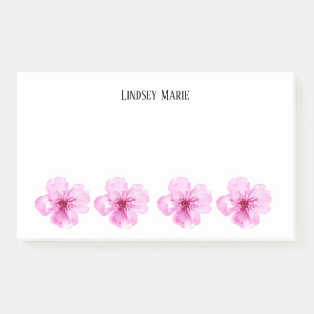 Bloco De Notas Notas de Posto de FLORES PERSONALIZADAS (Frente)