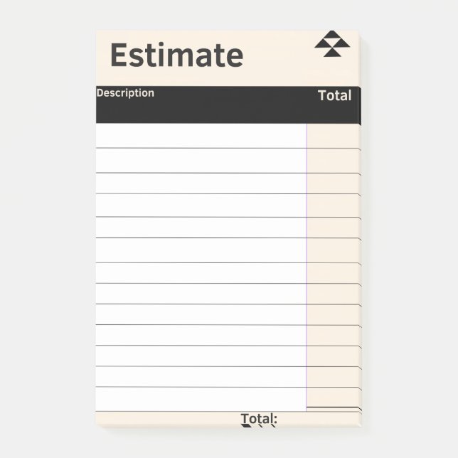 Bloco De Notas Notas de Posto de Folha de Estimativa Rápida (Frente)