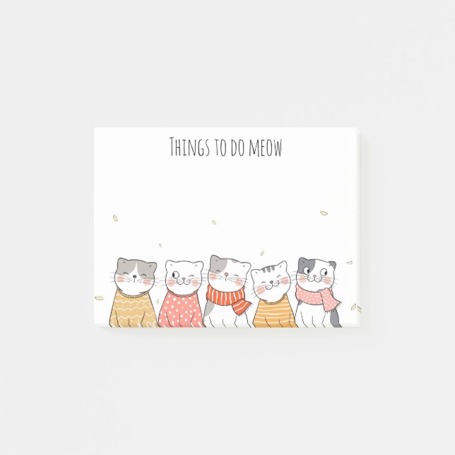 Bloco De Notas Notas de Posto de Gatos Cujos Gatos (Frente)