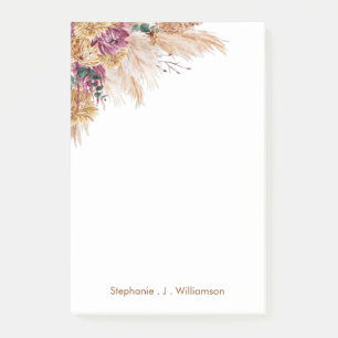 Bloco De Notas Notas de Posto de Grass-It de Pampas de Aquarela M