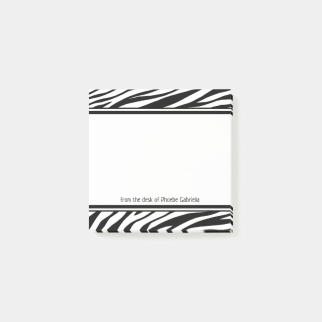 Bloco De Notas Notas de Posto de Impressão Zebra Personalizada (Frente)