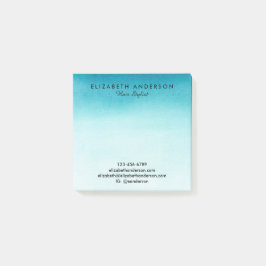 Bloco De Notas Notas de posto de negócios de turquesa de água