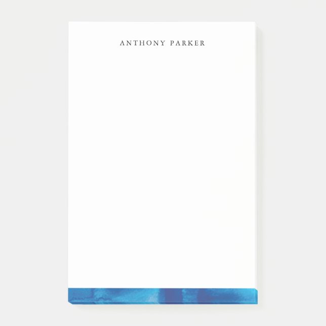 Bloco De Notas Notas de Posto de Onda de Aquarela (Frente)