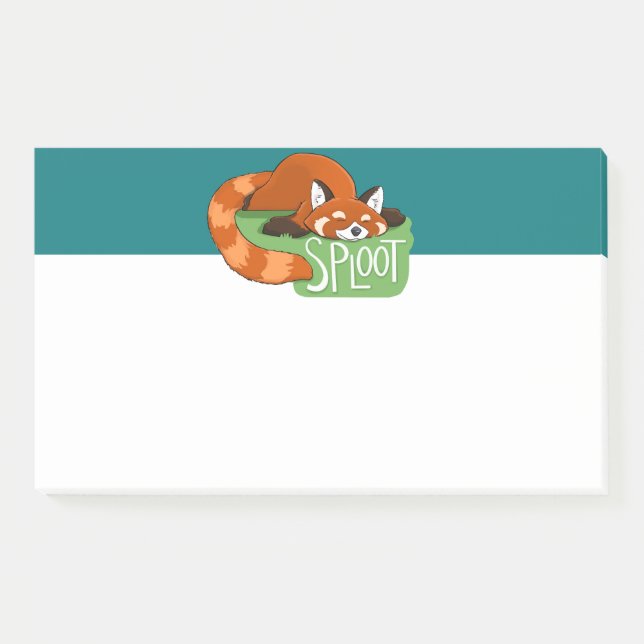 Bloco De Notas Notas de Posto de Panda Vermelha Sonolenta (Frente)