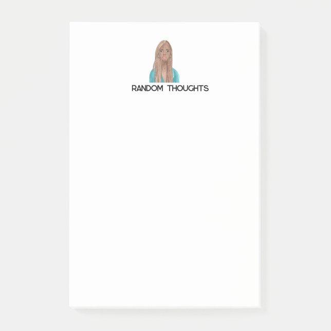 Bloco De Notas Notas de Posto de Pensamentos Aleatórios (Frente)