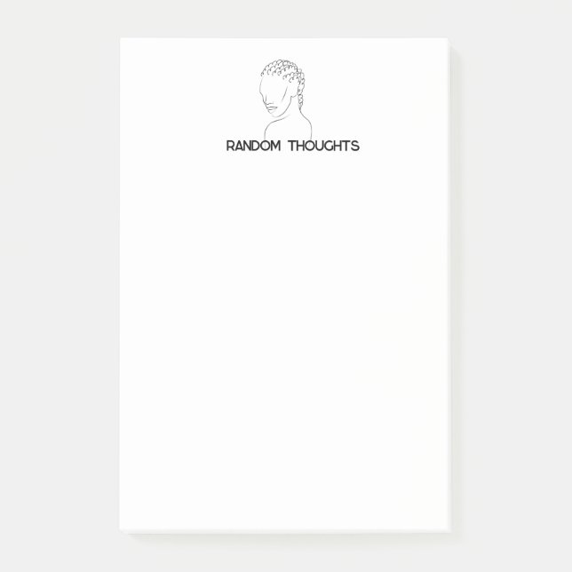 Bloco De Notas Notas de Posto de Pensamentos Aleatórios (Frente)