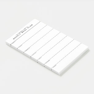 Bloco De Notas Notas de Posto de Planejamento Simples de Refeiç