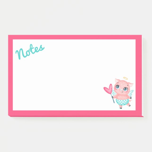 Bloco De Notas Notas De Posto De Porcos Cupidos (Frente)