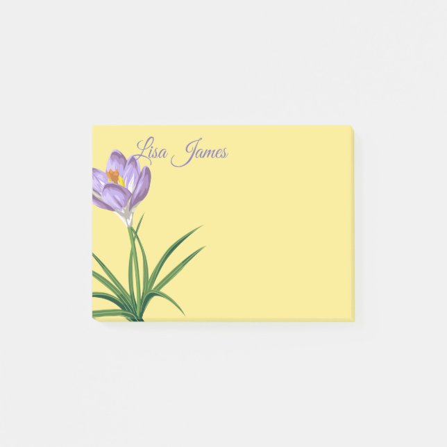 Bloco De Notas Notas de Posto de primavera Crocus (Frente)
