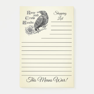 Bloco De Notas Notas de Posto de Rosa e Crow Woods