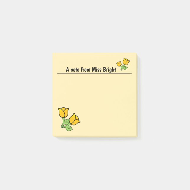 Bloco De Notas Notas de Posto de Rosas laranja (Frente)