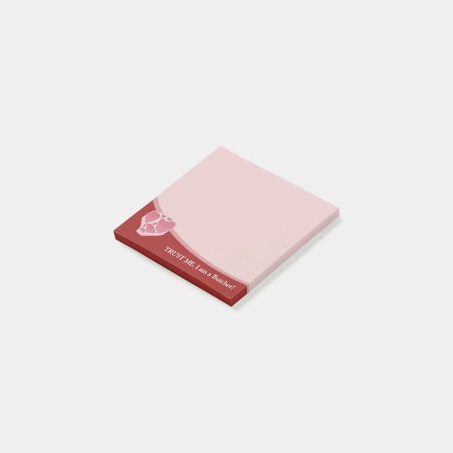 Bloco De Notas Notas de Posto do Butcher sobre fundo vermelho esc (Inclinado)