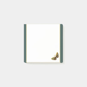 Bloco De Notas Notas de Posto do Butterfly 3"x3", Dourada e Teal,