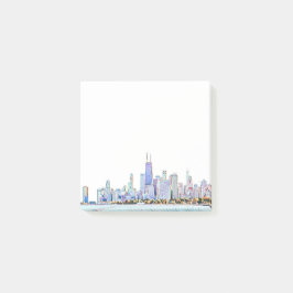 Bloco De Notas Notas de Posto do Chicago Skyline