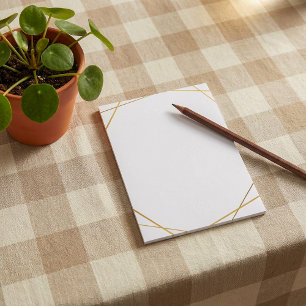 Bloco De Notas Notas de posto do efeito geométrico Dourado do our