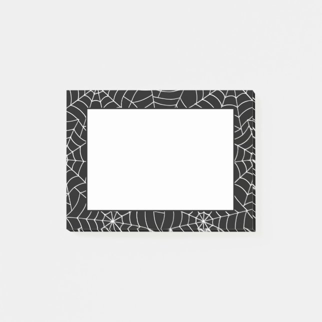 Bloco De Notas Notas de Posto do Halloween Webs (Frente)