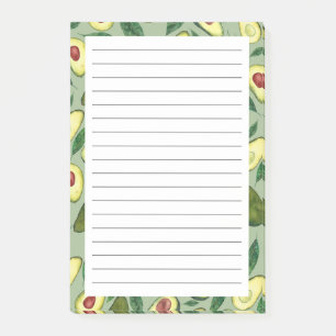 Bloco De Notas Notas de Posto do padrão Avocado para Aquarela
