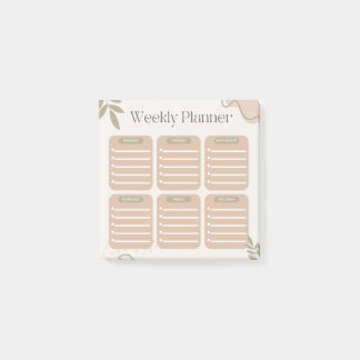 Bloco De Notas Notas de Posto do Planejador Semanal Eficientes