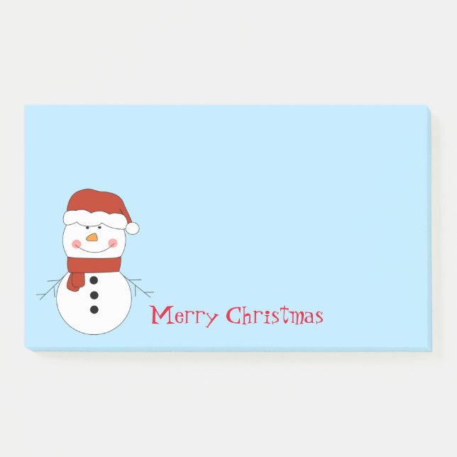 Bloco De Notas Notas de Posto do Snowman de Natal (Frente)