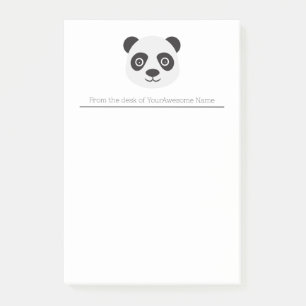 Bloco De Notas Notas de Posto do Urso Branco e Preto de Panda