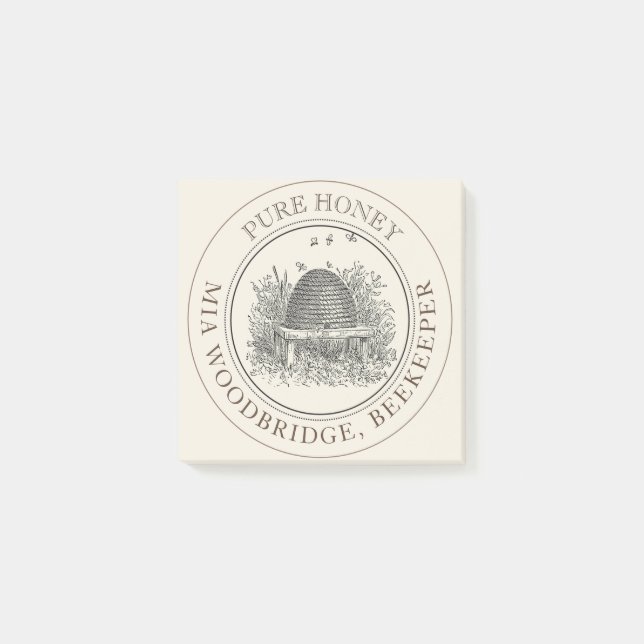 Bloco De Notas Notas de Posto Editável do Honey Beekeeper (Frente)