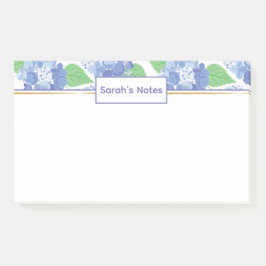 Bloco De Notas Notas de Posto Floral Personalizadas Hydrangea Blu