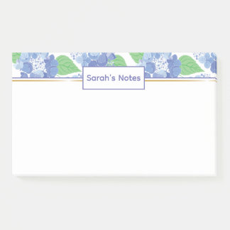 Bloco De Notas Notas de Posto Floral Personalizadas Hydrangea Blu