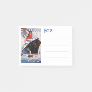 BLOCO DE NOTAS NOTAS DE POSTO-IT DA VINTAGE CUNARD AQUITANIA VIAG