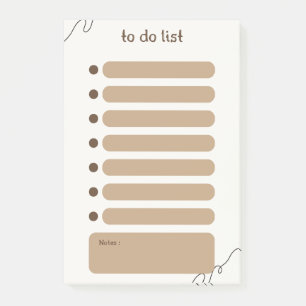 Bloco De Notas Notas de Posto para Fazer Lista Marrom