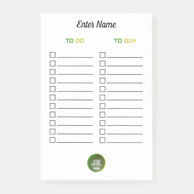 Bloco De Notas Notas de Posto personalizadas a serem feitas para  (Frente)