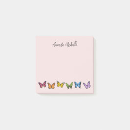 Bloco De Notas Notas de Posto Personalizadas da Borboleta-Arco-Ír
