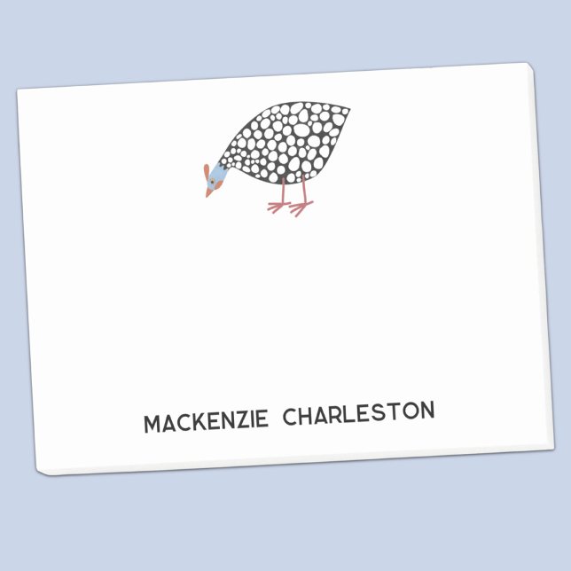Bloco De Notas Notas de Posto personalizadas da Guiné (Fun Guineafowl or Guineahen personalized post-it sticky notes)