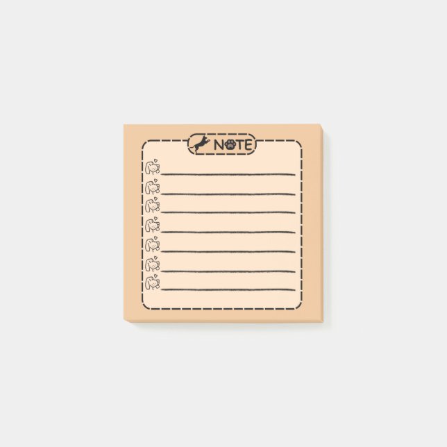 Bloco De Notas Notas de Posto Personalizadas de Cachorro Preto Ca (Frente)