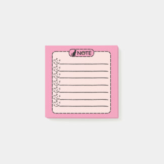 Bloco De Notas Notas de Posto Personalizadas de Gato Preto Cinto